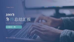 Business Blue Flat geometrischen Stil Jahresende Zusammenfassung Bericht ppt Vorlage