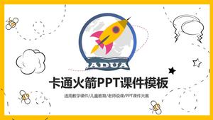 Desenhos animados, foguete, educação infantil, ensino de material didático, modelo ppt