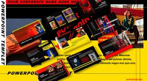 Modelo de ppt de tema de design de moda em cores contrastantes