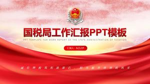 Micro three-dimensional style tax bureau tax work report ppt template