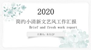 Roślin kwiaty prosty świeży szablon raportu pracy w stylu literackim ppt