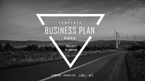 Raffreddare nero stile rivista geometrica modello ppt rapporto di sintesi del lavoro di affari europei e americani