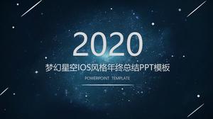 Piękne rozgwieżdżone niebo meteoryt tło przezroczysty wykres Podsumowanie ppt w stylu iOS na koniec roku