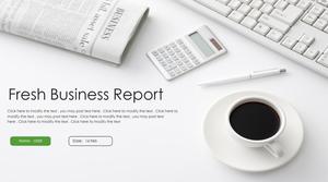 Küçük taze yeşil gri iş fan Avrupa tarzı ppt şablonu