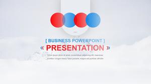 Modèle ppt de rapport de résumé de travail mensuel frais de vitalité rouge et bleu