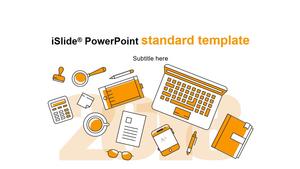 Ikon garis lucu kartun angin kerja ringkasan laporan template ppt