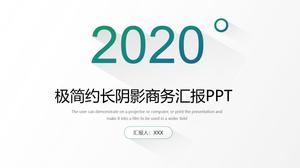 Templat ringkasan laporan kerja bisnis gaya bayangan panjang minimalis