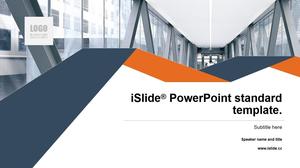 Geometric figure cut drawing geometric style business blue work summary ppt template