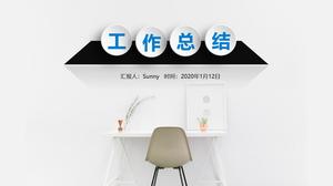 우아한 회색 마이크로 3 차원 작업 요약 보고서 PPT 템플릿