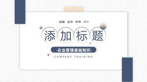 Modèle de ppt de formation commerciale de base de connaissances de base de gestion d'entreprise de style d'interface utilisateur de style de carte suspendue