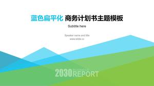 Templat ringkasan rencana bisnis gaya geometris kecil biru dan hijau segar