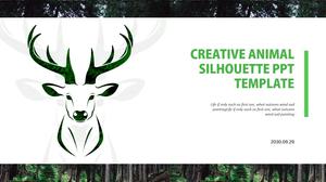 Szablon ppt motywu ochrony zwierząt kreatywnych sylwetka zwierząt