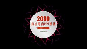 Prosty i modny pomarańczowy szary mikro trójwymiarowy szablon raportu podsumowującego pracę ppt