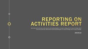 Suasana minimalis template ppt tema hewan kuning dan abu-abu gaya Eropa dan Amerika