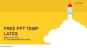 Small rocket cartoon style business report general ppt template filled with pictures by yourself