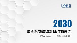 مايكرو ستيريو الرياح الأعمال ملخص نهاية العام الأزرق خطة العام الجديد قالب ppt