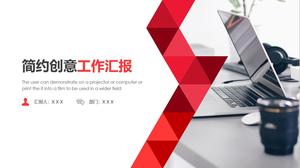 Estilo geométrico vermelho e cinza combinando com o modelo de plano de resumo de trabalho criativo simples ppt