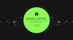 点线圈简单的绿色和黑色大气工作报告ppt模板