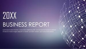 Plantilla ppt de estilo iOS translúcido de fondo de tecnología nebulosa azul púrpura