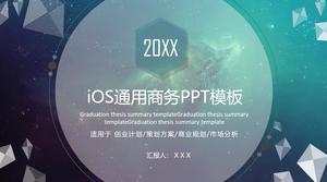 Triangular three-dimensional graphic main image translucent iOS style business general ppt template