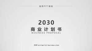 Minimale flache elegante graue Geschäftsplan ppt Vorlage