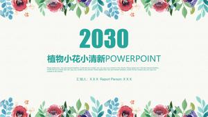 Małe świeże rośliny akwarelowe małe kwiaty raport podsumowujący pracę w stylu literackim szablon ppt