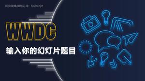 WWDC ضوء النيون موضوع تقرير ملخص عمل قالب ppt