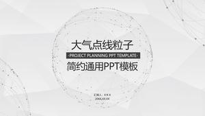Angin muka rendah dan titik-titik latar belakang abu-abu yang elegan dan partikel garis laporan kerja suasana sederhana template ppt universal