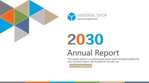 Colorful geometric triangle creative flat atmosphere work summary business general ppt template