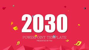 低山峰碎三角創意簡約扁平商務工作報告ppt模板