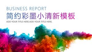 فن لون الحبر الصورة الرئيسية بسيطة صغيرة تقرير الأعمال الطازجة قالب ppt