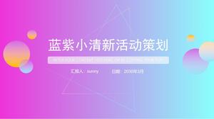 Geometric graphic lines blue purple gradient small fresh event planning ppt template