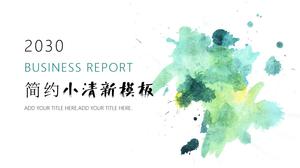 Inchiostro punto acquerello macchia arte fan piccolo modello di rapporto ppt fresco lavoro