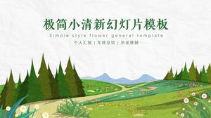 Vector primavera paisaje minimalista pequeño resumen fresco respuesta plantilla ppt
