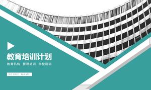 Modelo de plano de treinamento de instituição educacional estilo plano geométrico