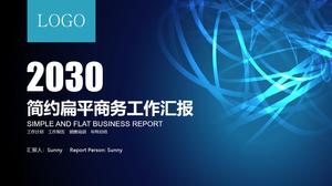 Messy lines creative cover simple blue atmosphere flat business work report ppt template