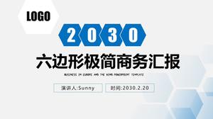 Hexagon creative minimalist blue business business report universal ppt template