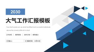 Segitiga geometris suasana datar kreatif template ringkasan rencana kerja biru sederhana