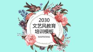 Roślin kwiat i ptak ilustracja styl literacki edukacja i szkolenie ogólny szablon ppt