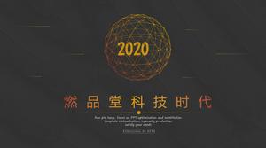 Templat ringkasan ppt ringkasan kerja angin garis titik-titik emas bersih