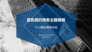 Garis grafis geometris tembus template ppt tema bisnis minimalis biru kreatif