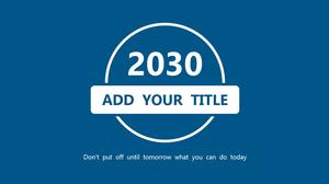 Template ringkasan kerja mikro-stereo dua warna biru dan putih minimalis