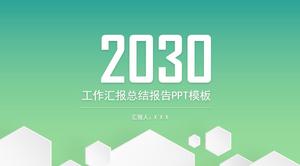 Mikro trójwymiarowy prosty świeży wiatr zielony raport podsumowujący pracę w zakresie ochrony środowiska szablon ppt