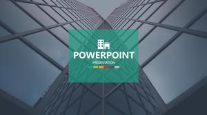 Atmosferyczny płaski kolorowy szablon raportu biznesowego w stylu europejskim i amerykańskim ppt (120 p)