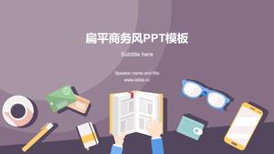 Kopi, buku, kartu bank, dll. Vektor kartun adegan peta utama template ppt bisnis datar