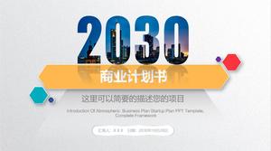 Șablon ppt pentru planul de afaceri cu cadru complet micro-tridimensional vânt vibrant colorat