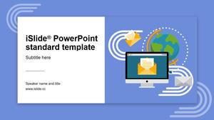 かわいい漫画のスタイルのシンプルな雰囲気のビジネスワークサマリーレポートpptテンプレート