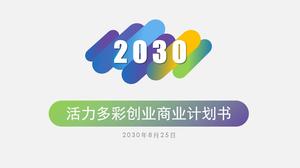 Stilul de vitalitate dreptunghi rotunjit colorat creativ atmosfera simplă antreprenorial plan de afaceri șablon ppt