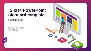 แผ่นข้อมูลคอมพิวเตอร์เครื่องเขียนบล็อกอาคารสไตล์การ์ตูนปกสร้างสรรค์บรรยากาศงานธุรกิจรายงานแม่แบบ PPT