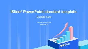 Grafico tridimensionale di tendenza di crescita dei dati 3D modello di ppt di rapporto di lavoro di marketing in stile cartone animato copertina creativa